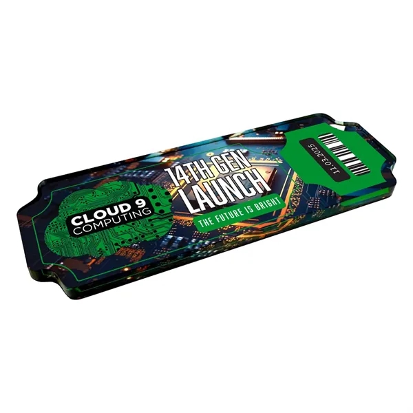 Ticket shaped acrylic magnets with 1/4" thickness and full color imprinting.... from ASI 72521 Morris Magnets / Laser Cuts
