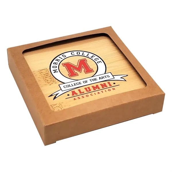 Set of 2 bamboo-wood coasters with customization.... from ASI 72521 Morris Magnets / Laser Cuts