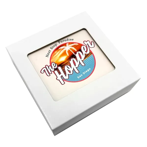Set of two 4" x 4" sandstone coaster with ultra vivid... from ASI 72521 Morris Magnets / Laser Cuts