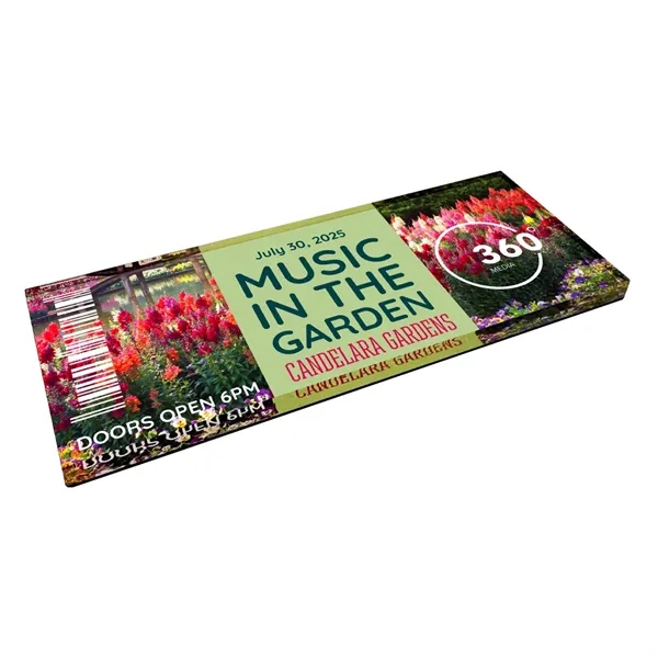 Ticket shaped acrylic magnets with 1/4" thickness and full color imprinting.... from ASI 72521 Morris Magnets / Laser Cuts