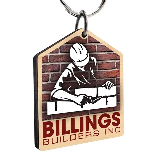 Customizable birch wood keychain with a 1" split ring.... from ASI 72521 Morris Magnets / Laser Cuts