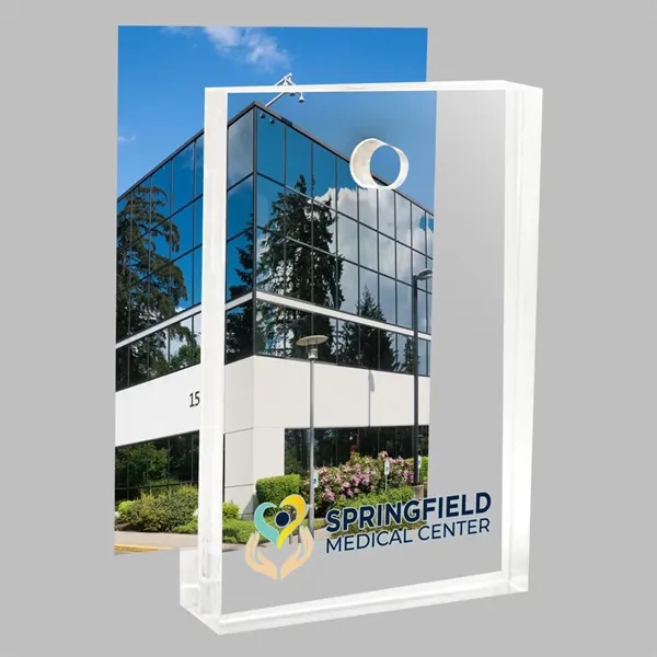 Clear acrylic block frames with vibrant UV color graphics.... from ASI 72521 Morris Magnets / Laser Cuts