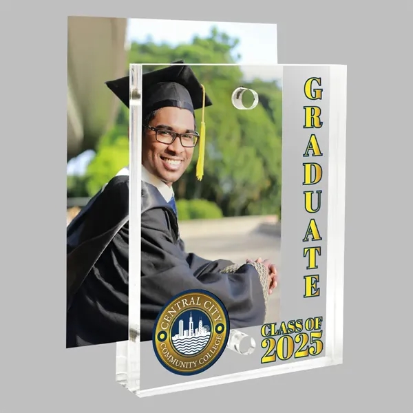 Clear acrylic block frames with vibrant UV color graphics.... from ASI 72521 Morris Magnets / Laser Cuts