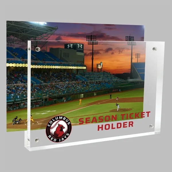 Clear acrylic block frames with vibrant UV color graphics.... from ASI 72521 Morris Magnets / Laser Cuts