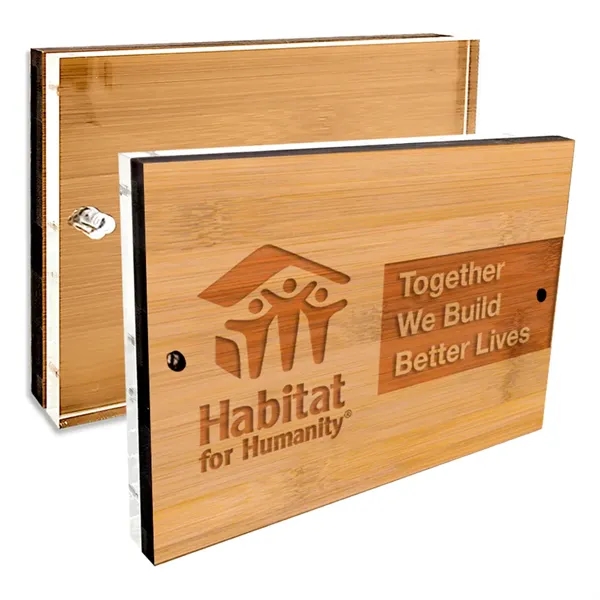 Laser etched bamboo desk picture frame.... from ASI 72521 Morris Magnets