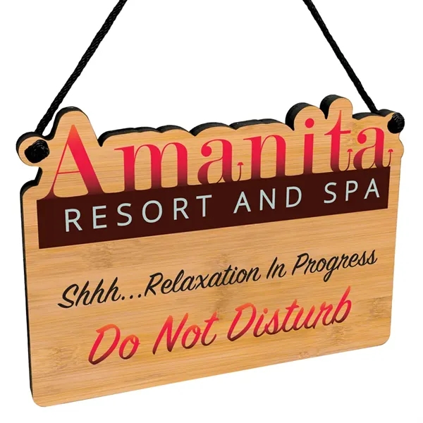 Custom shaped hanging wood sign with ultra vivid graphics and a... from ASI 72521 Morris Magnets / Laser Cuts