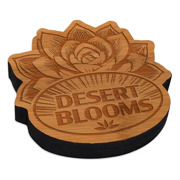 Custom shaped bamboo magnet with laser etching.... from ASI 72521 Morris Magnets / Laser Cuts