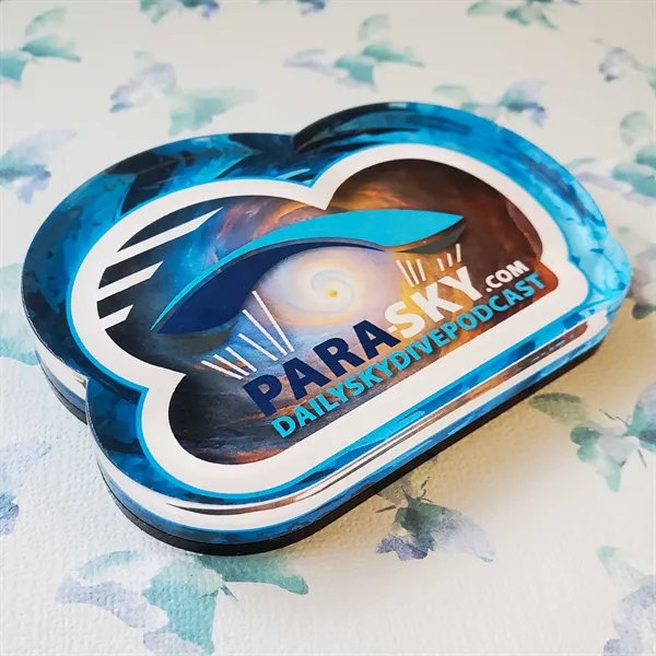 Custom acrylic paperweights with 1/8" black acrylic backing.... from ASI 72521 Morris Magnets / Laser Cuts