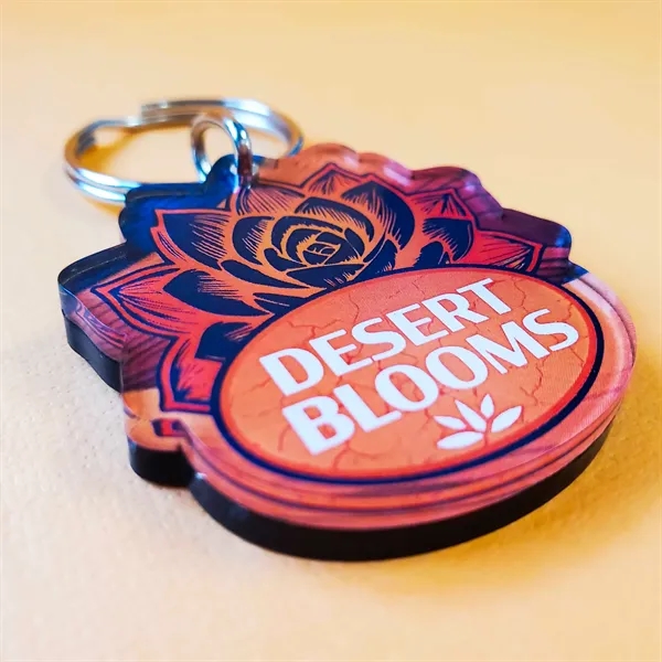 Customizable key chain made of acrylic with a 1" split ring.... from ASI 72521 Morris Magnets / Laser Cuts