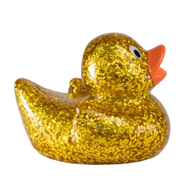 2.5" x 2.25" mini glitter rubber ducks.... from ASI 34415 Alpi International LTD