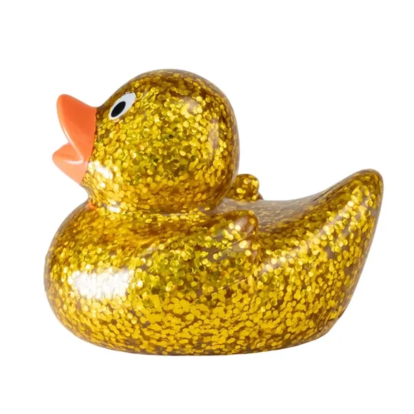 2.5" x 2.25" mini glitter rubber ducks.... from ASI 34415 Alpi International LTD