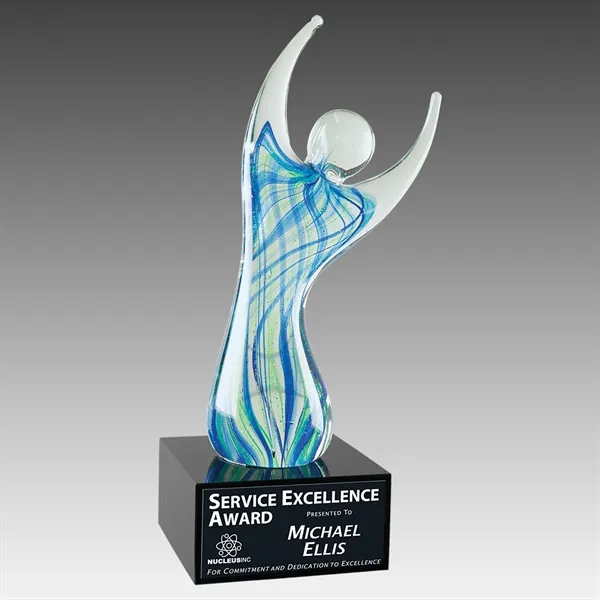 Raised Arms Art Glass with Base... from ASI 92531 Unique Custom Products / UCP