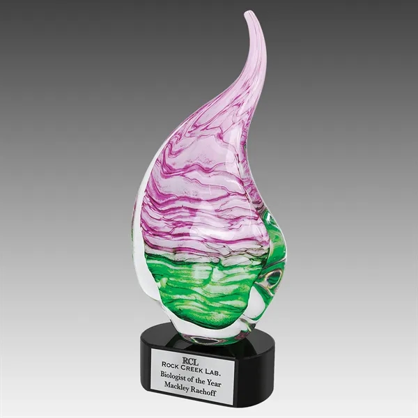 Pink/Green Rain Drop Art Glass... from ASI 92531 Unique Custom Products / UCP