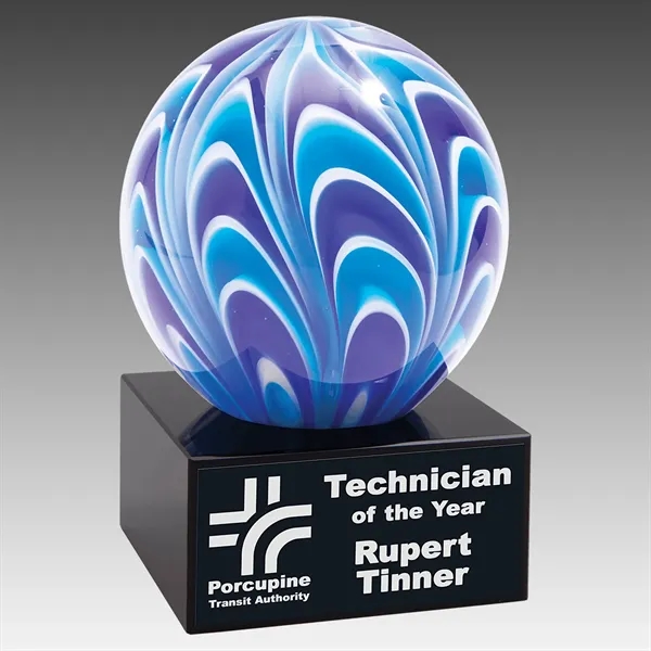 Two Tone Blue/White Sphere Art Glass... from ASI 92531 Unique Custom Products / UCP