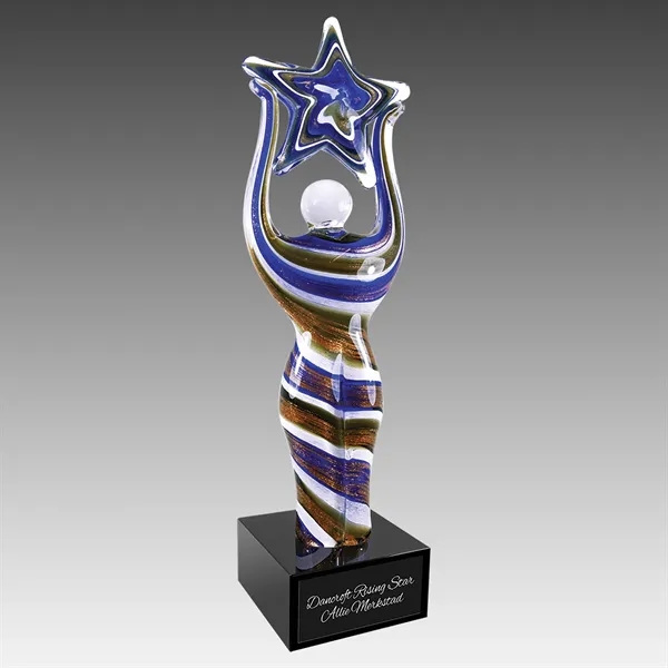Glass Figure with Star and Base Art Glass... from ASI 92531 Unique Custom Products / UCP