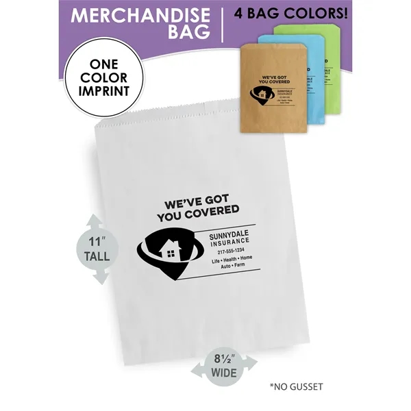 Paper merchandise bags with one color imprinting. Your choice of 4... from ASI 45795 Colorguppy Printing