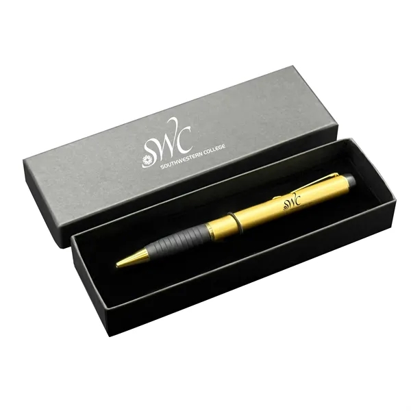 Features our velvet cardboard box with our brass Coburg-III ballpoint pen.... from ASI 68190 Lungsal / Lungsal