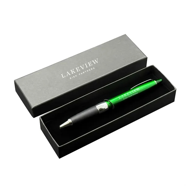 Features our velvet cardboard box with our brass Helios-II ballpoint pen.... from ASI 68190 Lungsal / Lungsal