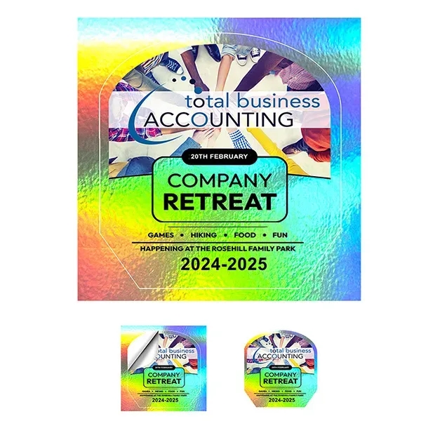 6 mil. glossy vinyl stickers in assorted sizes.... from ASI 62660 Innovation Line