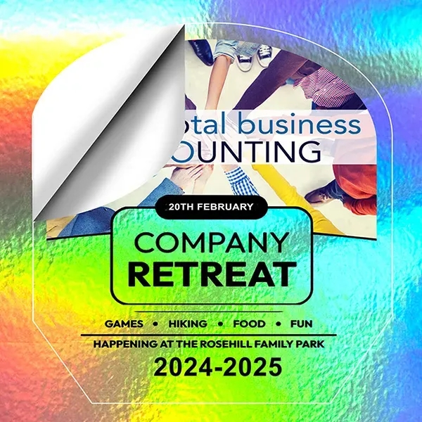 6 mil. glossy vinyl stickers in assorted sizes.... from ASI 62660 Innovation Line