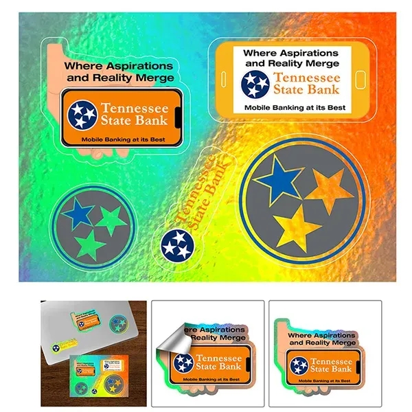 6 mil. matte vinyl stickers in assorted sizes.... from ASI 62660 Innovation Line