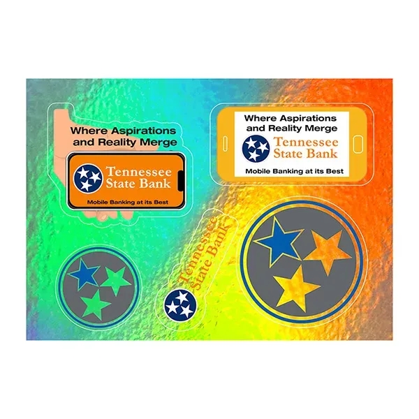 6 mil. matte vinyl stickers in assorted sizes.... from ASI 62660 Innovation Line