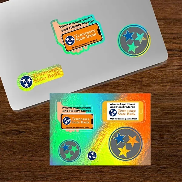 6 mil. matte vinyl stickers in assorted sizes.... from ASI 62660 Innovation Line