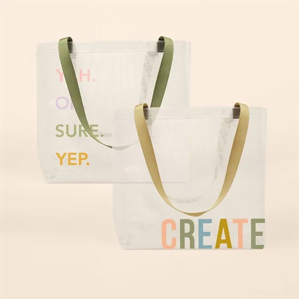 Vinyl tote with an exterior gussets that measures 17.75" x 13.5"... from ASI 74710 Numo