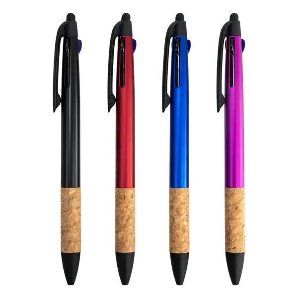 3 color ballpoint pen with plunger action and cork grip.... from ASI 34415 Alpi International LTD