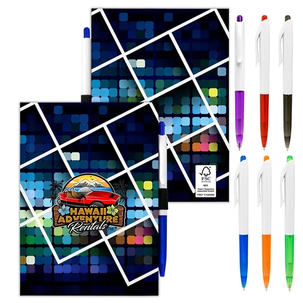 5" X 7" Perfect Paper Cover Notebook with Pen... from ASI 30208 A P Specialties / AP Specialties