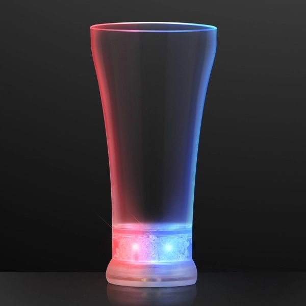 Blank or Imprinted. Red, White & Blue LED Pilsner Glass.... from ASI 34194 ALightPromos / Alight Promotional Products