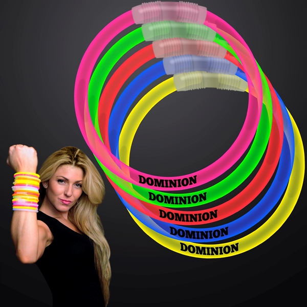 Glow bracelet with plastic connectors; Blank and Imprinted Pricing... from ASI 34194 ALightPromos / Alight Promotional Products