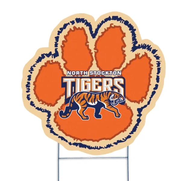 Die cut yard sign, weather resistant, cut from corrugated vinyl material.... from ASI 77280 Pepco Poms / Pepco Poms