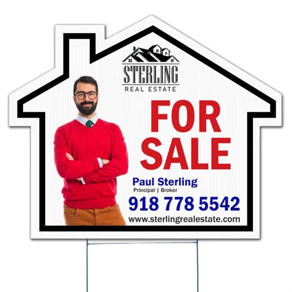 Die cut yard sign, weather resistant, cut from corrugated vinyl material.... from ASI 77280 Pepco Poms / Pepco Poms