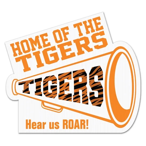 Die cut yard sign, weather resistant, cut from corrugated vinyl material.... from ASI 77280 Pepco Poms / Pepco Poms