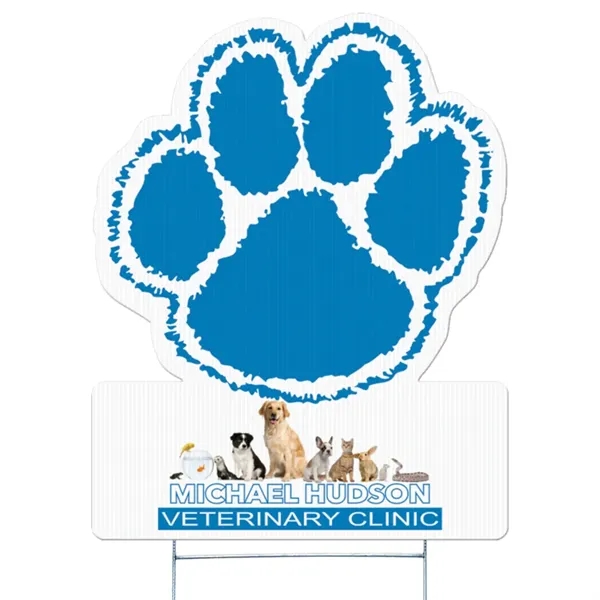 Die cut yard sign, weather resistant, cut from corrugated vinyl material.... from ASI 77280 Pepco Poms / Pepco Poms