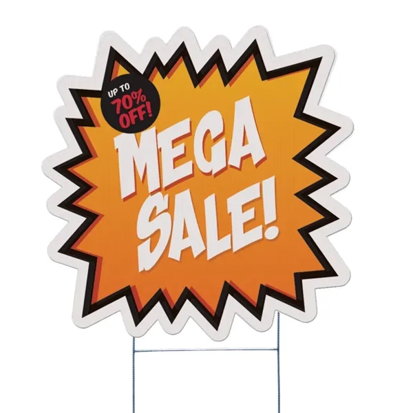 Die cut yard sign, weather resistant, cut from corrugated vinyl material.... from ASI 77280 Pepco Poms / Pepco Poms
