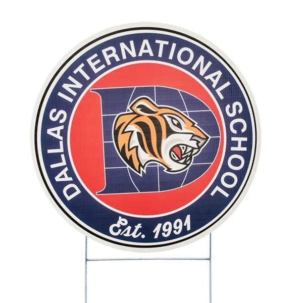 Die cut yard sign, weather resistant, cut from corrugated vinyl material.... from ASI 77280 Pepco Poms / Pepco Poms