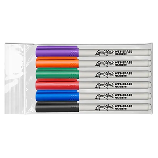 Fine Point Wet Erase Marker Six Pack - USA Made... from ASI 67675 Liqui-Mark Corp