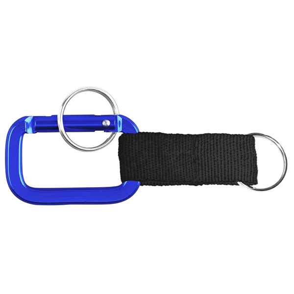 Square Shaped Carabiner with Strap and Key Ring... from ASI 74585 Nu Promo International / Nu Promo Line
