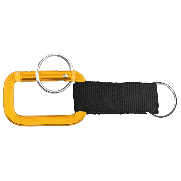 Square Shaped Carabiner with Strap and Key Ring... from ASI 74585 Nu Promo International / Nu Promo Line