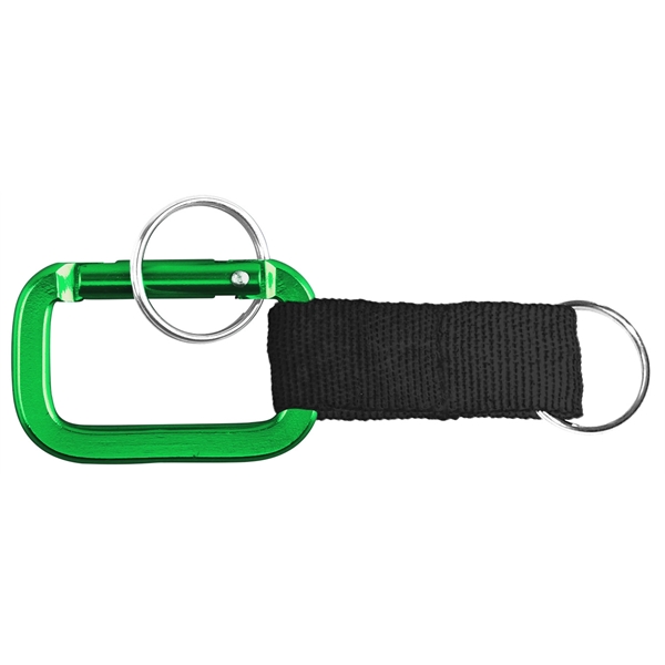Square Shaped Carabiner with Strap and Key Ring... from ASI 74585 Nu Promo International / Nu Promo Line