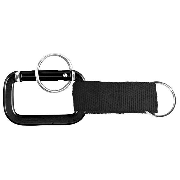 Square Shaped Carabiner with Strap and Key Ring... from ASI 74585 Nu Promo International / Nu Promo Line