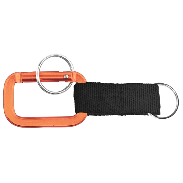 Square Shaped Carabiner with Strap and Key Ring... from ASI 74585 Nu Promo International / Nu Promo Line