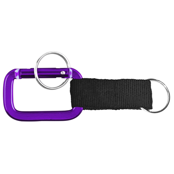 Square Shaped Carabiner with Strap and Key Ring... from ASI 74585 Nu Promo International / Nu Promo Line