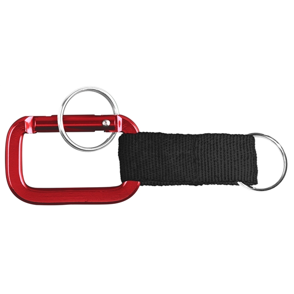 Square Shaped Carabiner with Strap and Key Ring... from ASI 74585 Nu Promo International / Nu Promo Line