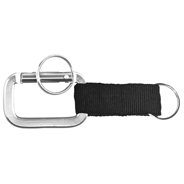 Square Shaped Carabiner with Strap and Key Ring... from ASI 74585 Nu Promo International / Nu Promo Line