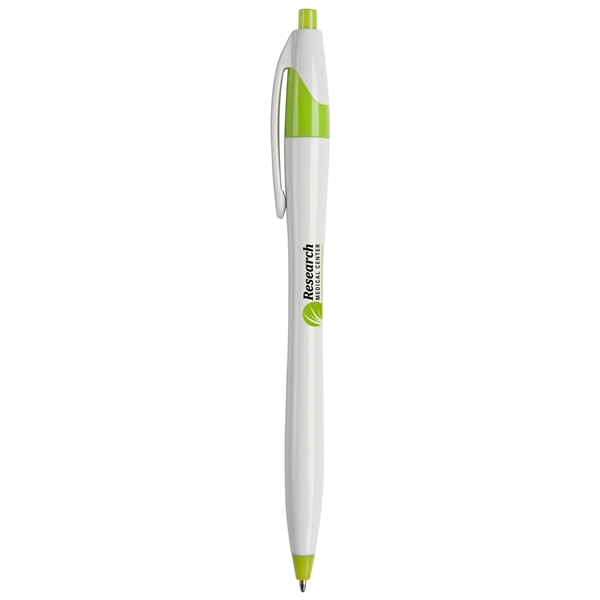 Hourglass shaped retractable ballpoint pen with black medium point.... from ASI 52840 Evans Manufacturing