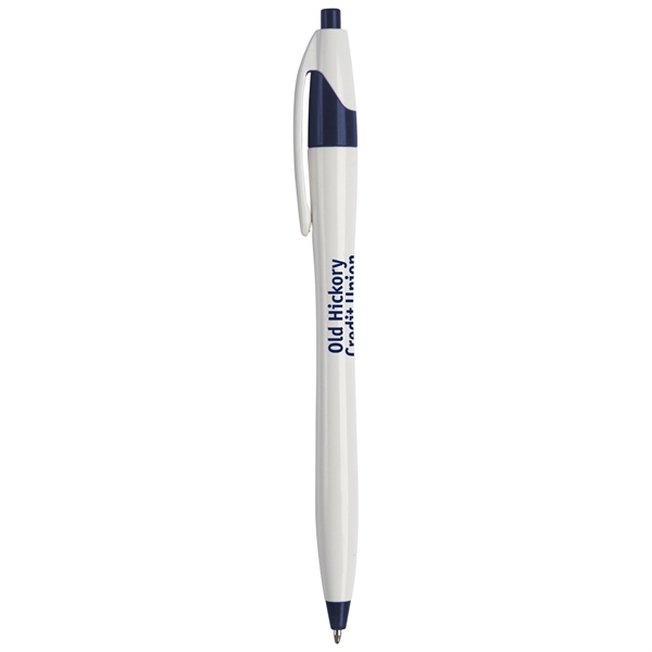 Hourglass shaped retractable ballpoint pen with black medium point.... from ASI 52840 Evans Manufacturing