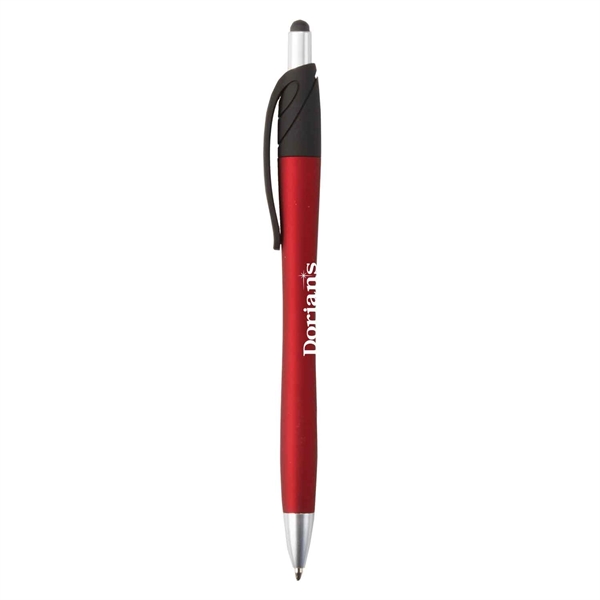 Plunger-action stylus pen with velvet touch barrel.... from ASI 52840 Evans Manufacturing